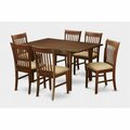 East West Furniture 7PC Set with Rectangular 36 x 54 Table with 12 in butterfly leaf and 6 Cushioned seat chairs MLNO7-MAH-C